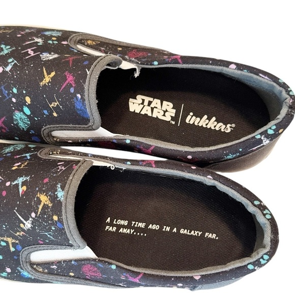 Inkkas Unisex Star Wars Black Graphic Print Slip Ons Spacecraft Size 12 M /14 W - Picture 7 of 9